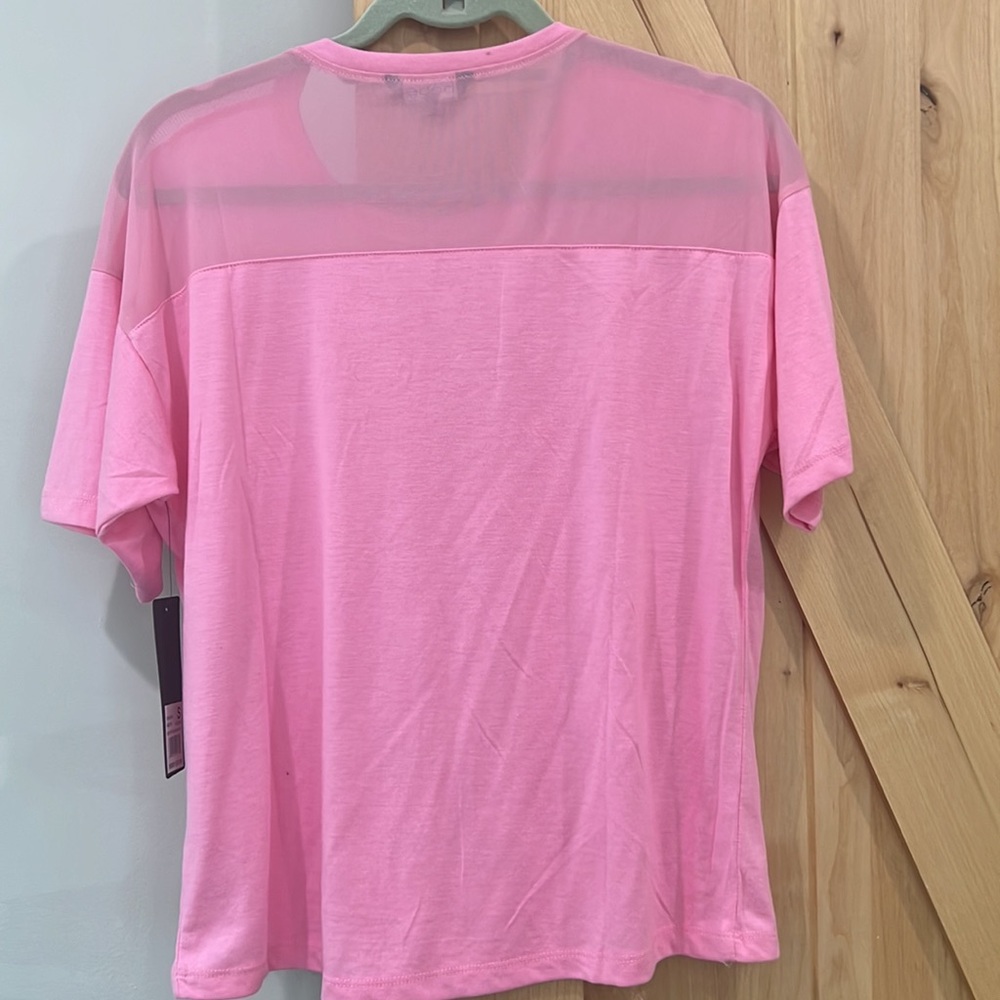 Women’s bebe sport raised logo tee in begonia pink small - Picture 7 of 8